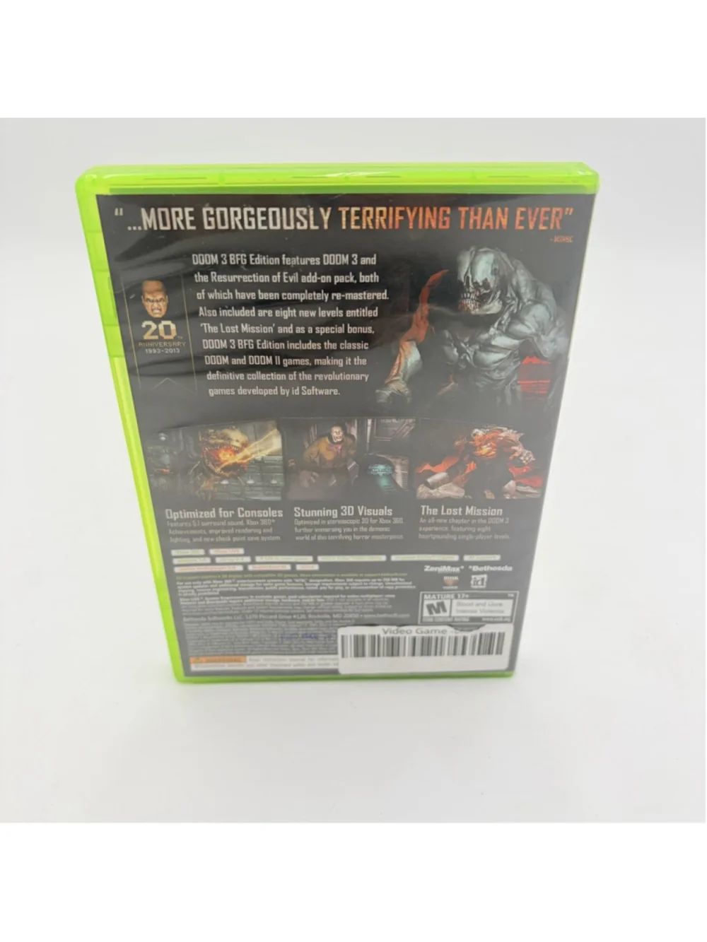 DOOM 3 BFG Edition Xbox 360 Shooter M Rated NTSC-U/C w/ Case & Manual CIB